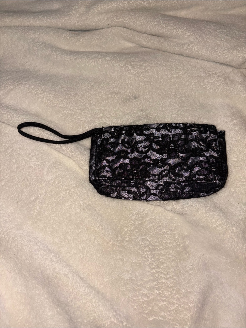 Black Lace Wristlet Clutch with Wrist Strap Victoria Secret